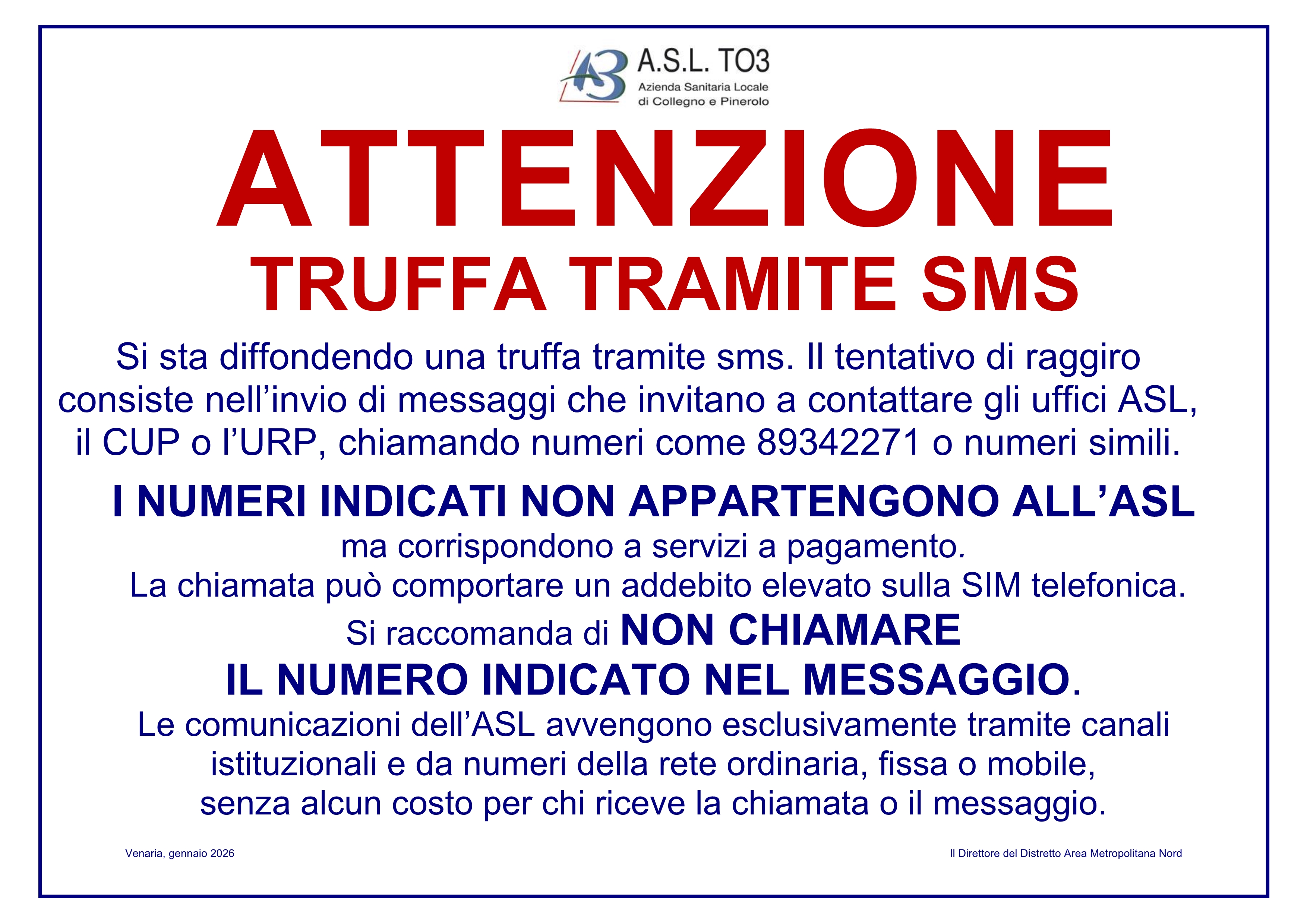 Attenzione ai falsi SMS !!!!