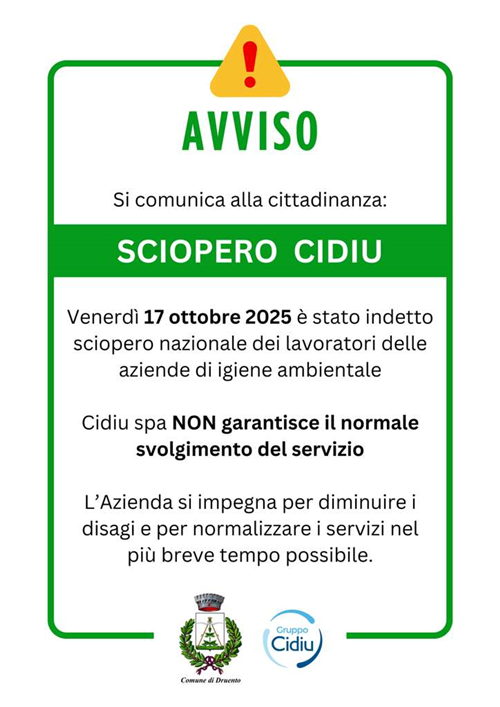 Sciopero CIDIU 17 ottobre 2025