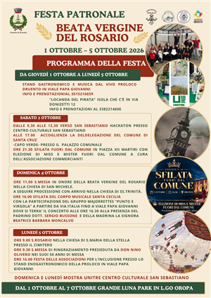 Festa Patronale Beata Vergine del Rosario | 1 - 5 Ottobre 2026